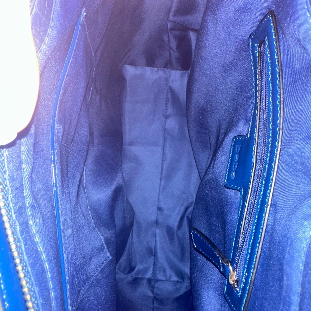 -SOLD-Bebe Rare Elegant Blue and Animal Print Tote Bag - Picture 9 of 9